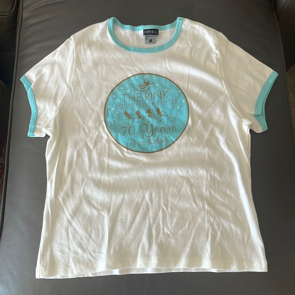 Vintage The Rink Rockefeller Center 70 Years of ice skating souvenir shirt.